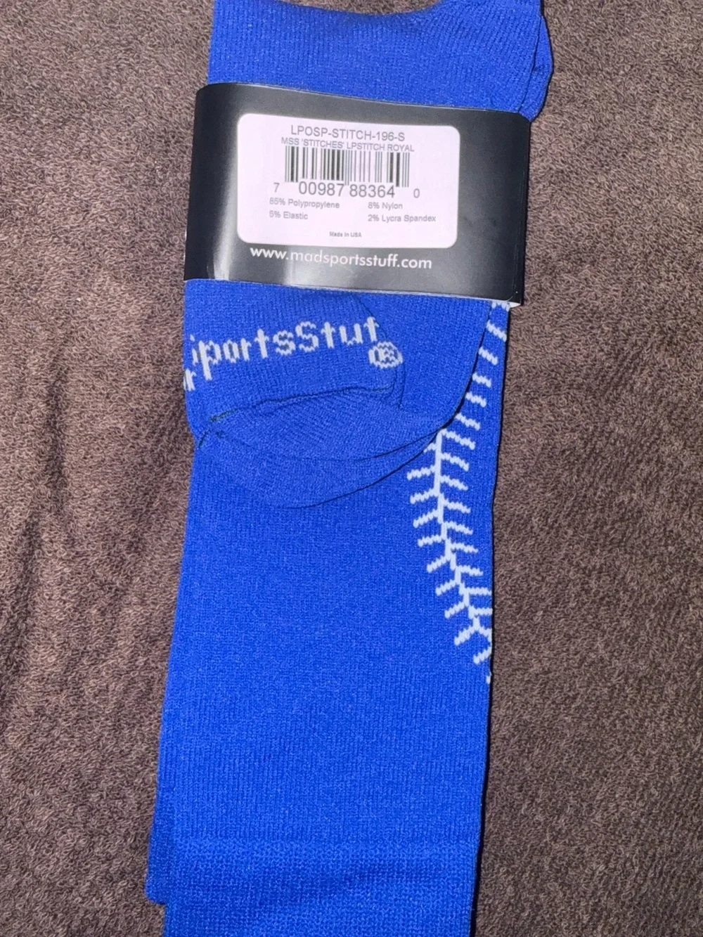 Women's Softball Crew Socks - Royal Blue - Size Small